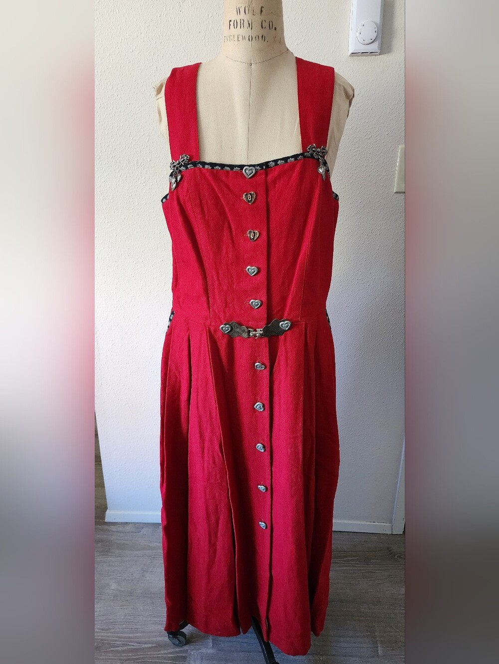 Nright red Dirndl dress from a brand like Country Line or Berwin & Wolff feature